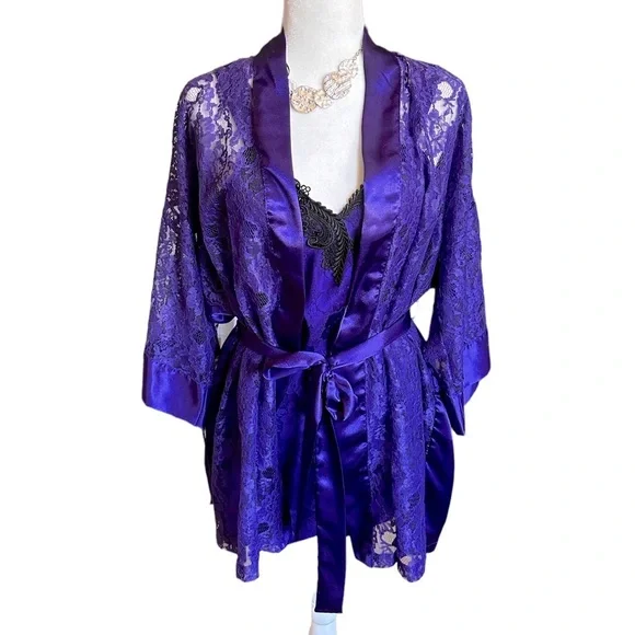 Vintage 2-piece Victoria Secret Lingerie Slip & Robe 🤩 - Picture 1 of 13